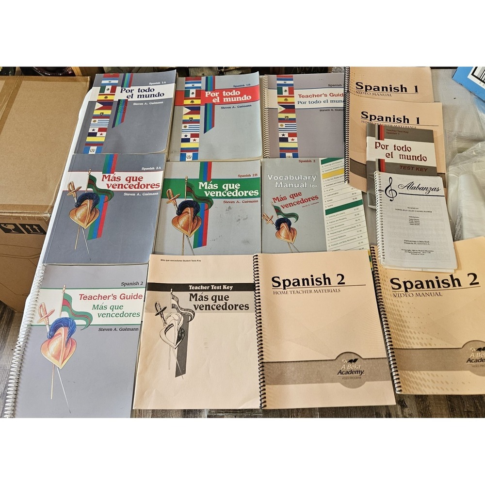 Abeka Spanish Curriculum Lot Por Todo El Mundo Mas Que Vencedores Books Keys...
